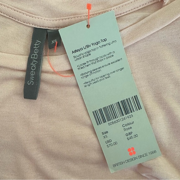 NWT Sweaty Betty Asteya Yoga Top – Size XS, Blush Peach - Picture 8 of 12